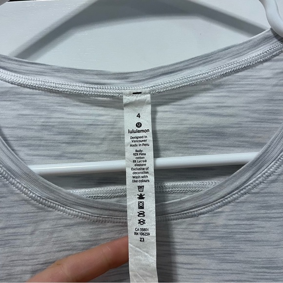 Lululemon To The Point Long Sleeve Colour Space Dye Ice Grey Alpine White - Picture 6 of 7